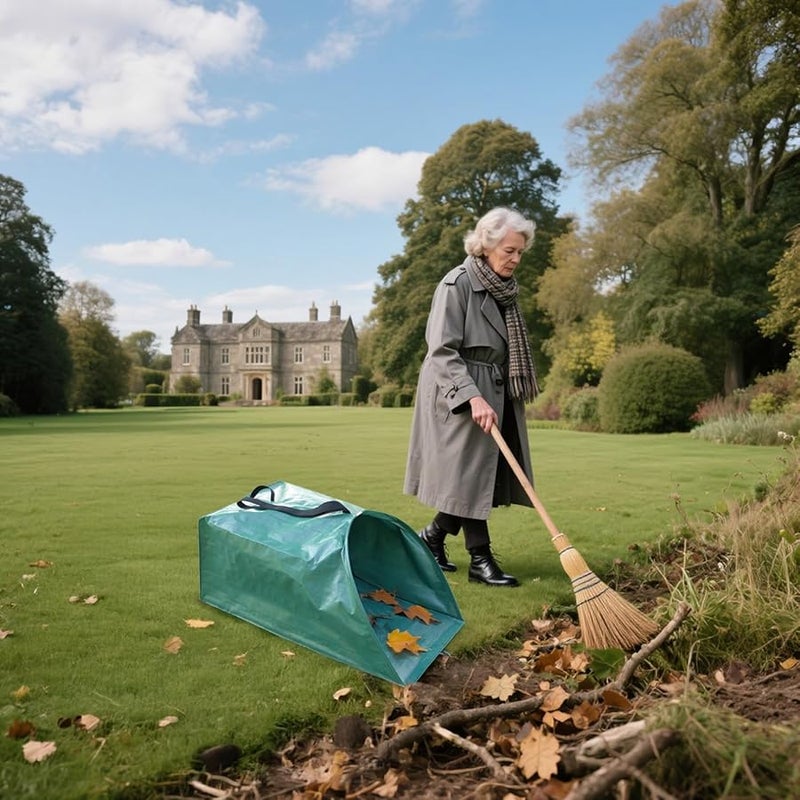 200L Heavy Duty Garden Waste Collection Bag Foldable Yard Tarp with Long Handles - Image 4